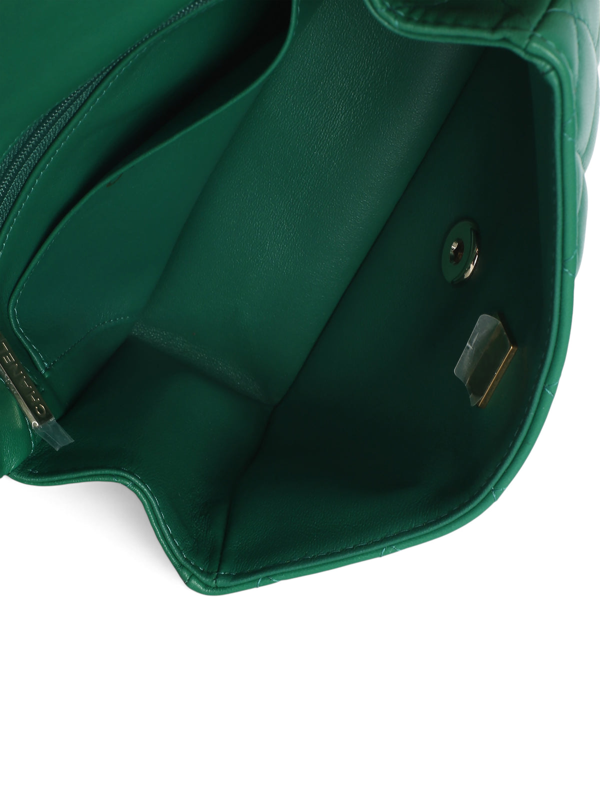 Chanel Green Lambskin Mini Rectangular Top Handle Flap