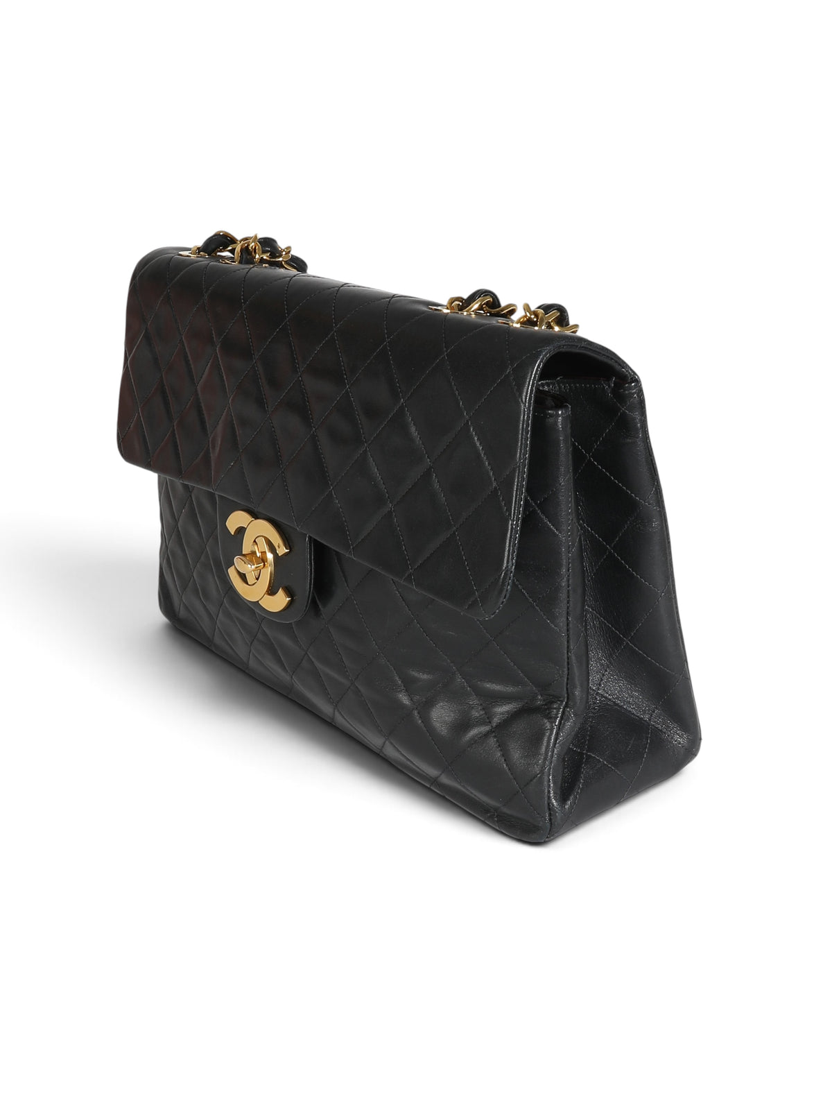 Chanel Vintage Black Lambskin Maxi XL Flap