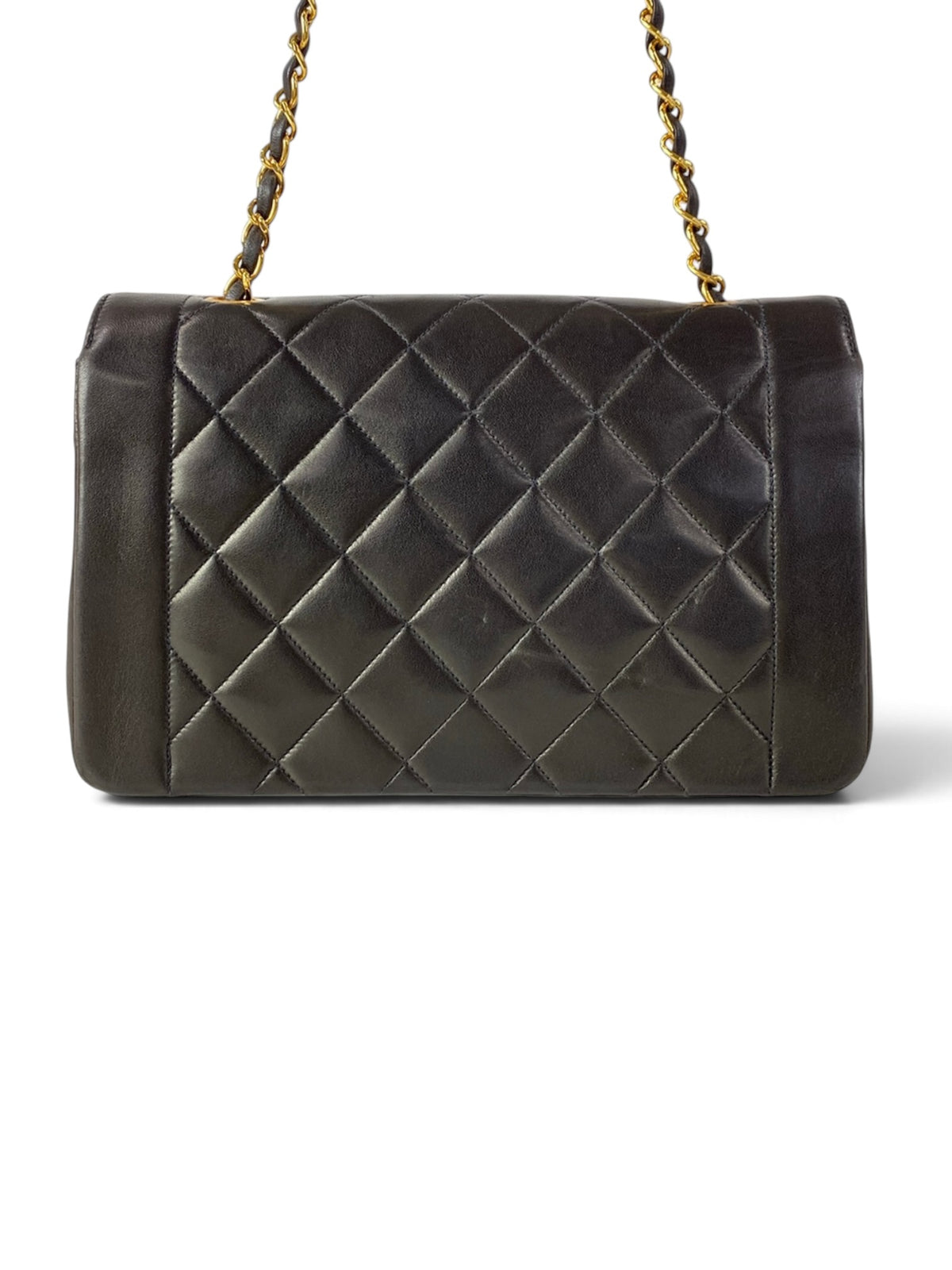 Chanel Vintage Black Lambskin Diana Flap Medium