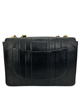 Chanel Vintage Black Vertical Quilted Jumbo