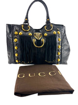 Gucci Black Limited Edition Fringe Babushka Hysteria Tote