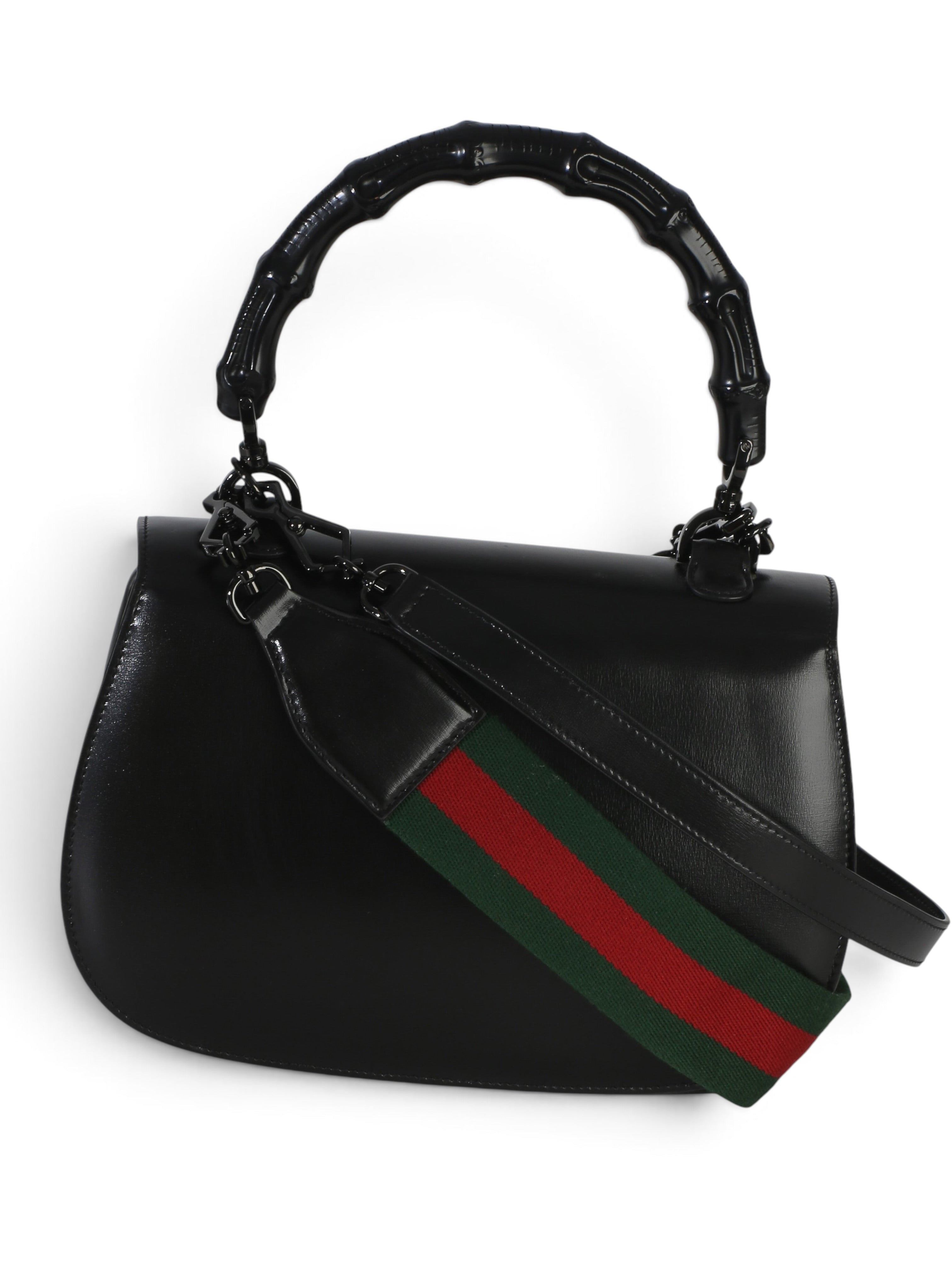 Gucci Black Monochromatic Medium Bamboo 1947 Top Handle