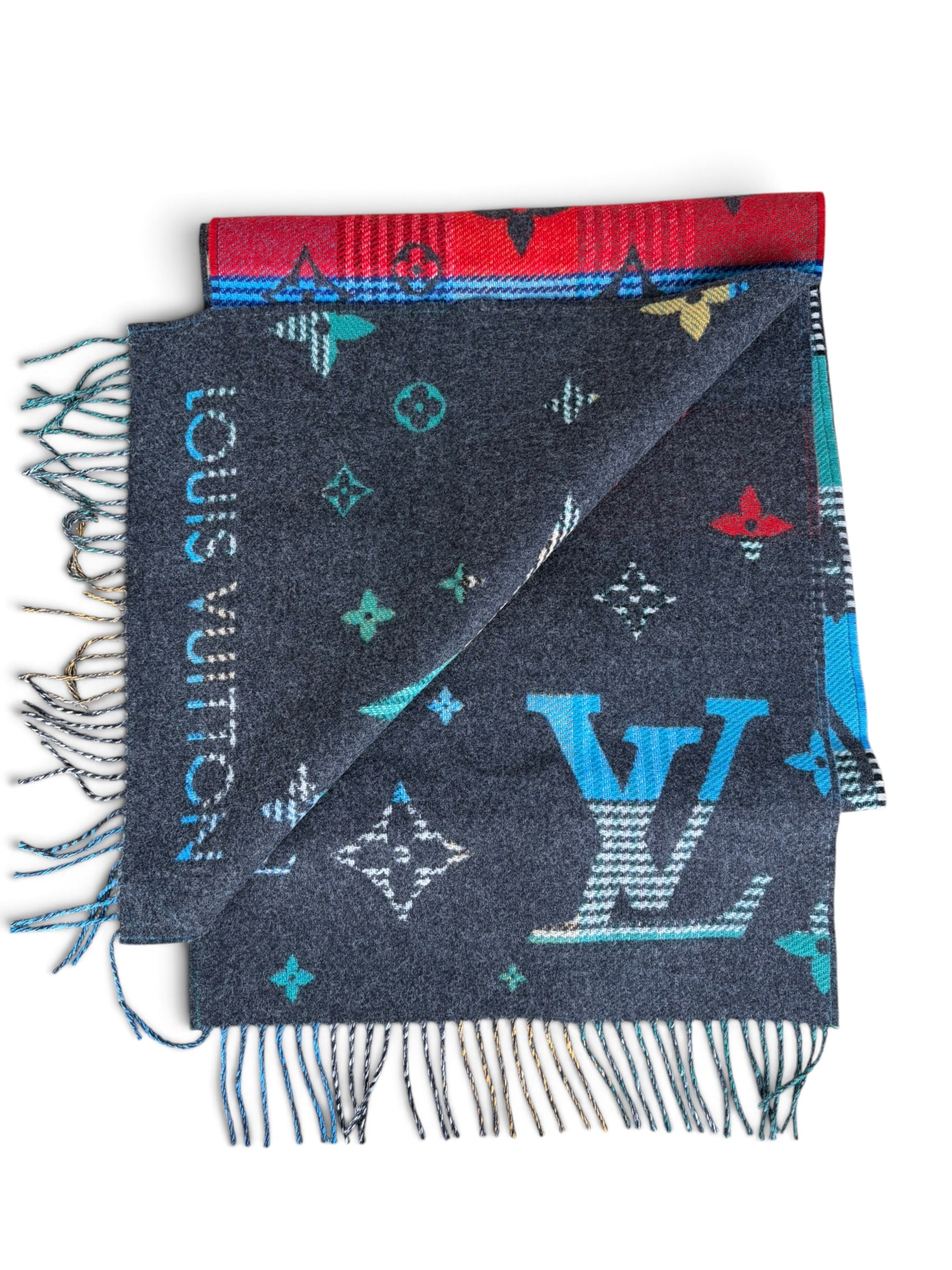 Louis Vuitton Wool Galaxy Tartan Scarf
