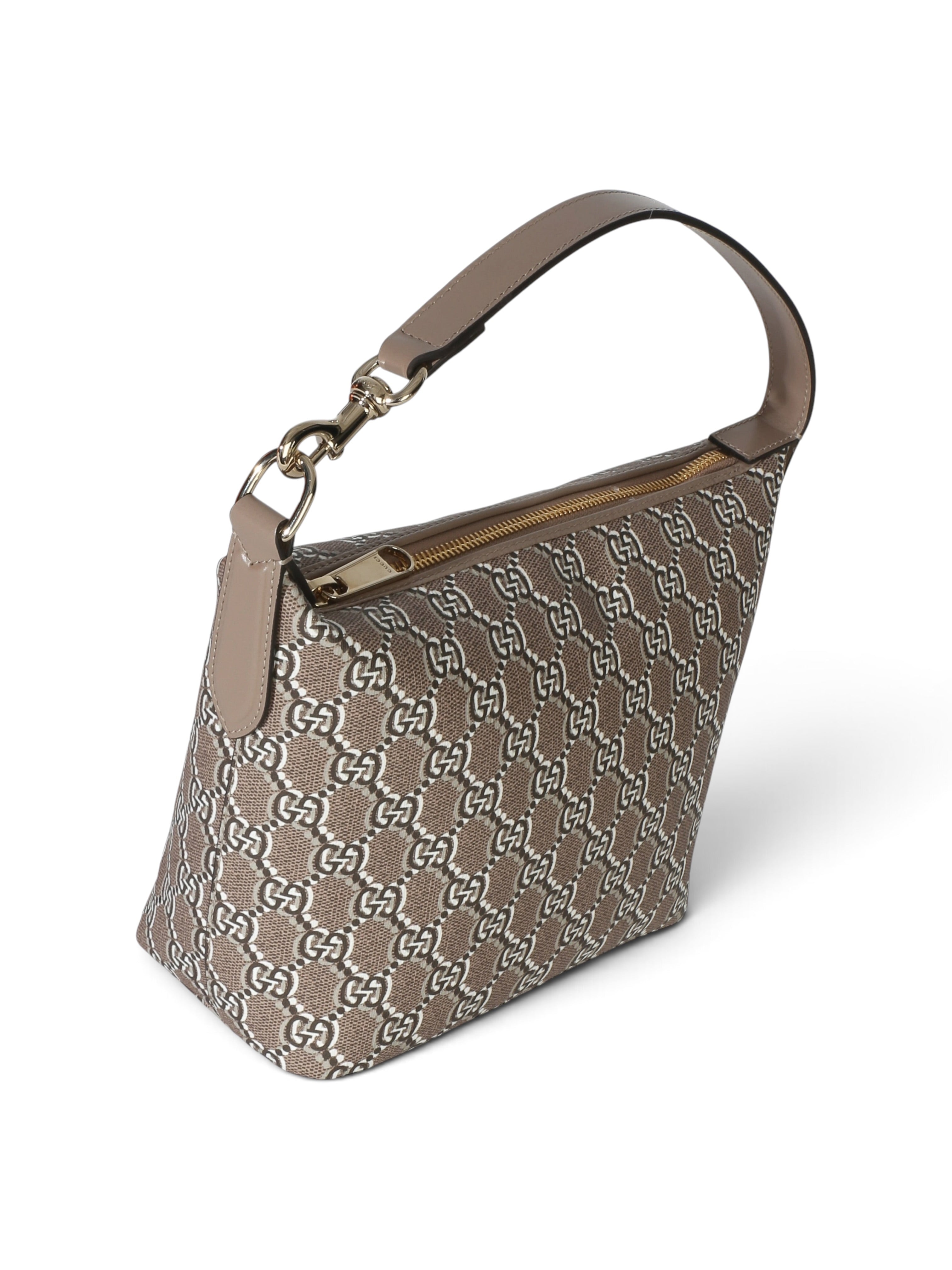 Gucci Taupe GG Shadow Monogram Canvas Super Mini Ophidia Hobo
