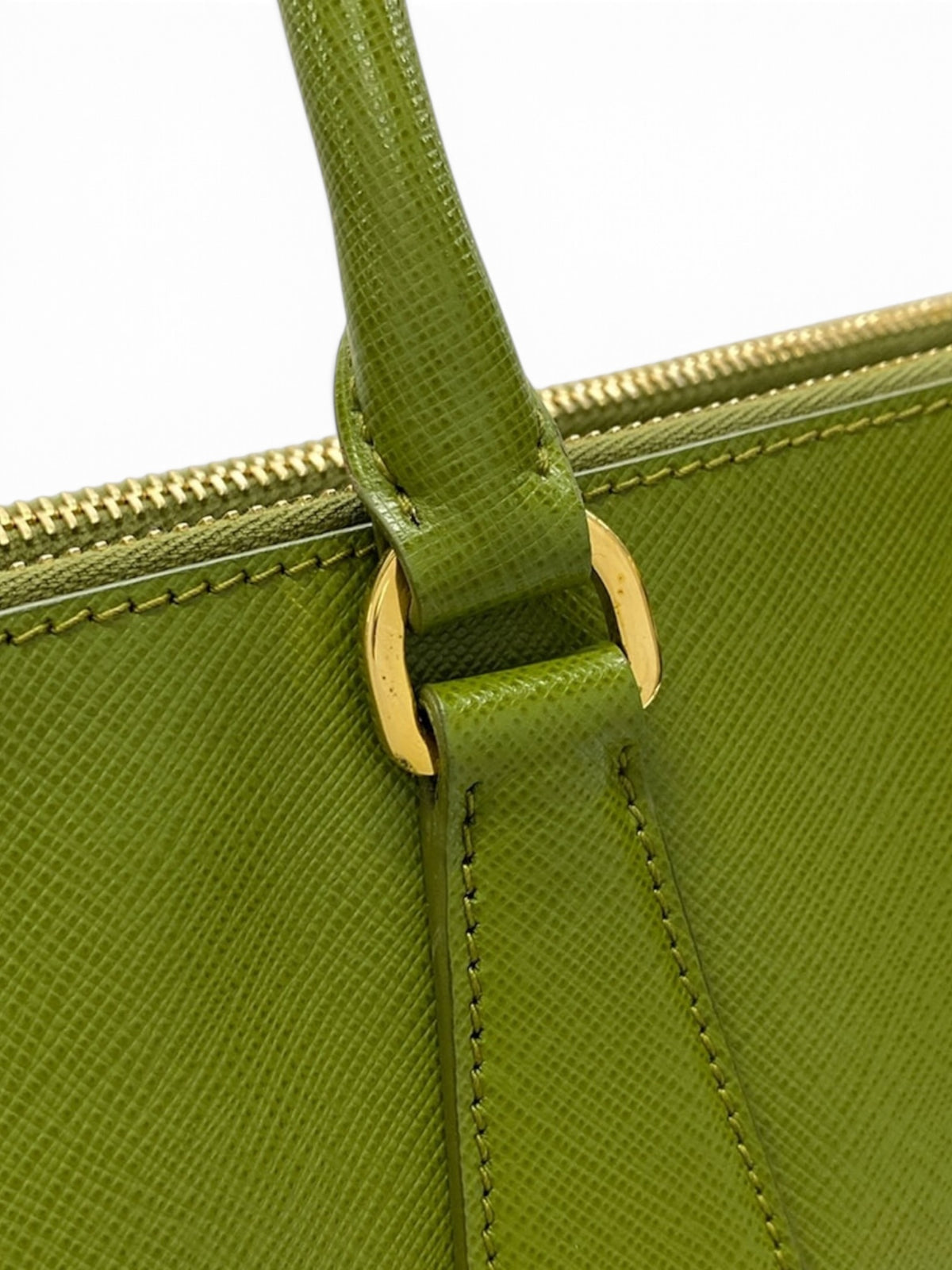 Prada Green Saffiano Lux Galleria Tote