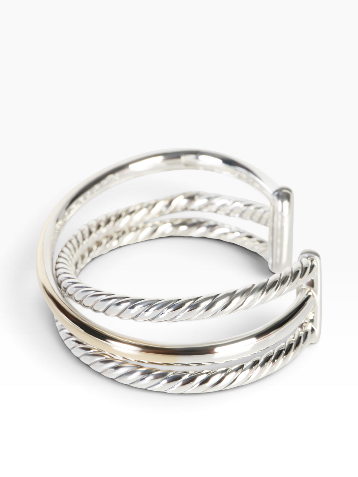 David Yurman Yellow Gold & Sterling Silver Bold Crossover Bracelet