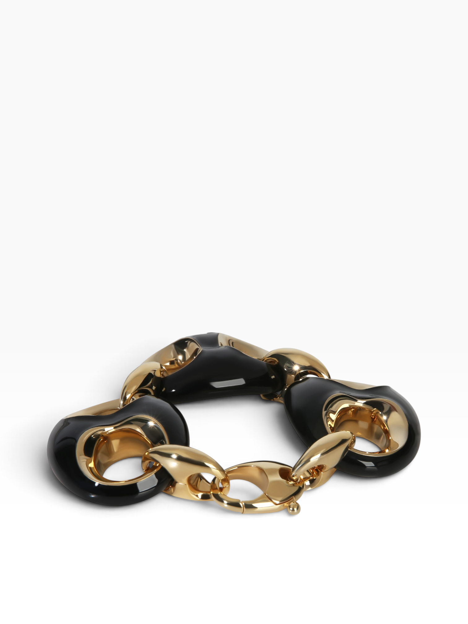 Gucci Gold-Plated & Black Enamel Bracelet