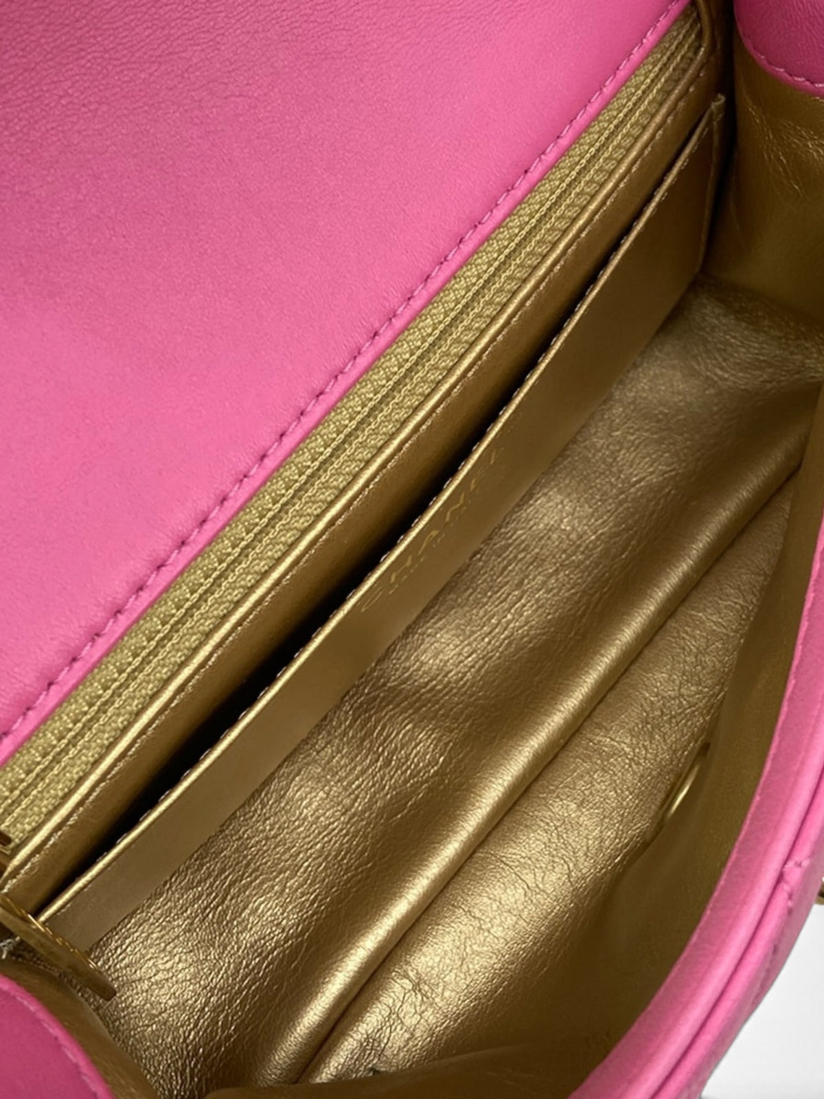 Chanel Pink Lambskin Mini Rectangular Pearl Crush