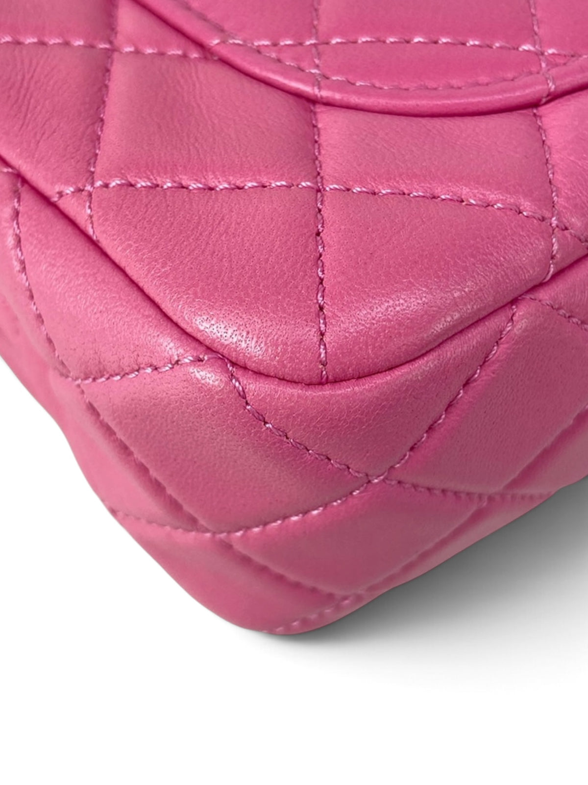 Chanel Pink Lambskin Mini Rectangular Pearl Crush
