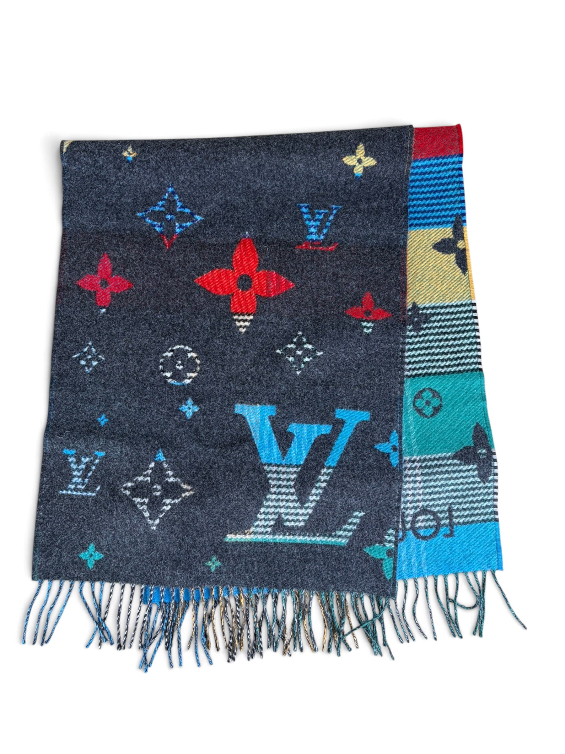 Louis Vuitton Wool Galaxy Tartan Scarf