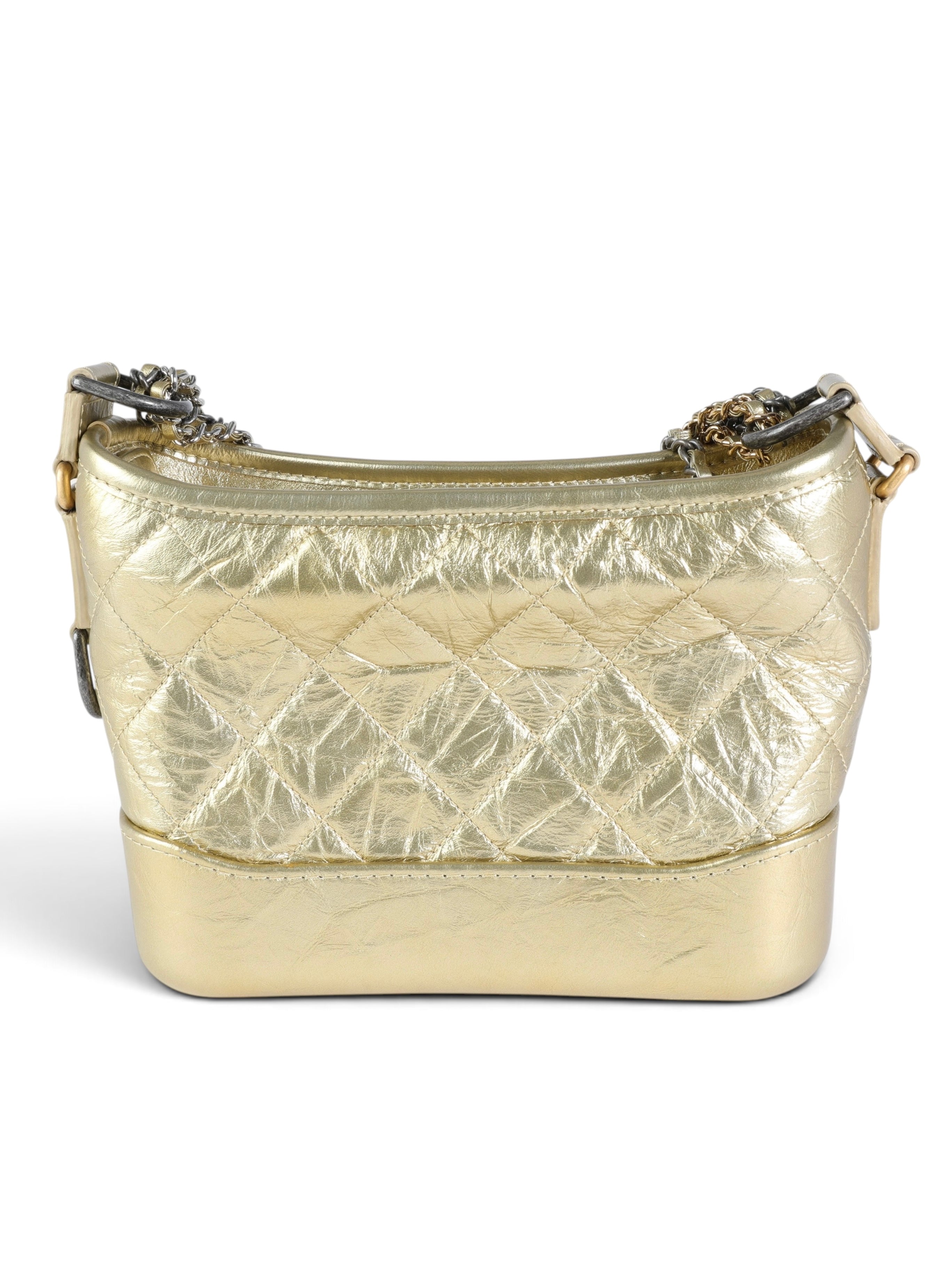 Chanel Gold Quilted Calfskin Small Gabrielle Hobo