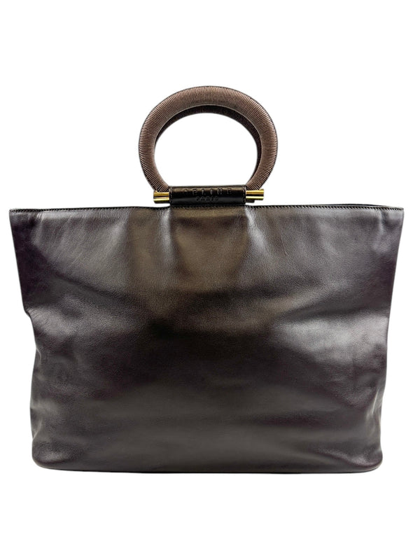 Celine Dark Brown Gancini Tote