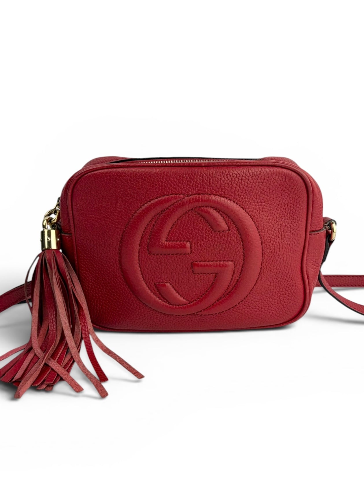 Gucci Red Leather Soho Disco Crossbody