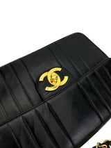 Chanel Vintage Black Vertical Quilted Jumbo