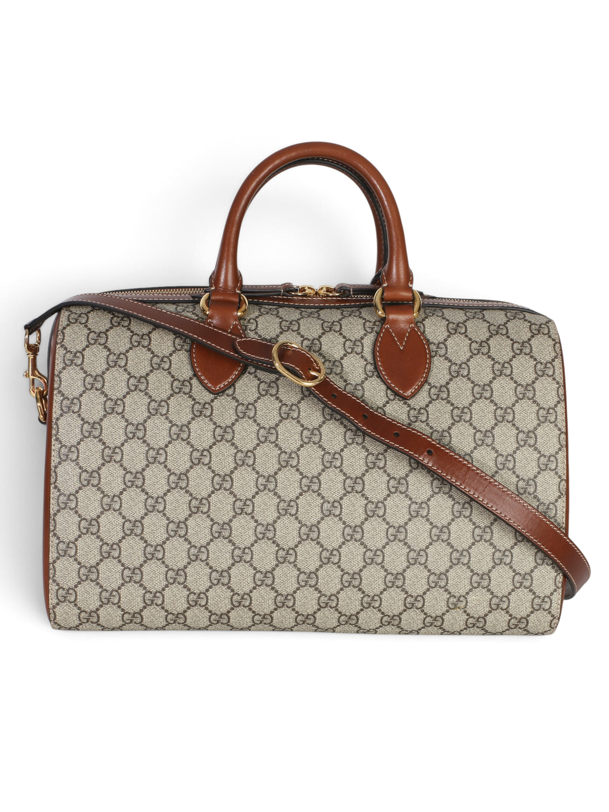 Gucci Supreme Brown Monogram Large Boston Bag