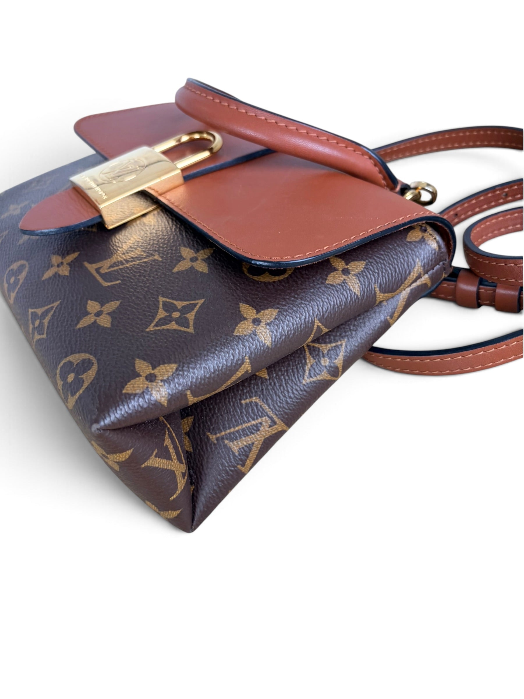 Louis Vuitton Cognac Leather Monogram Locky BB