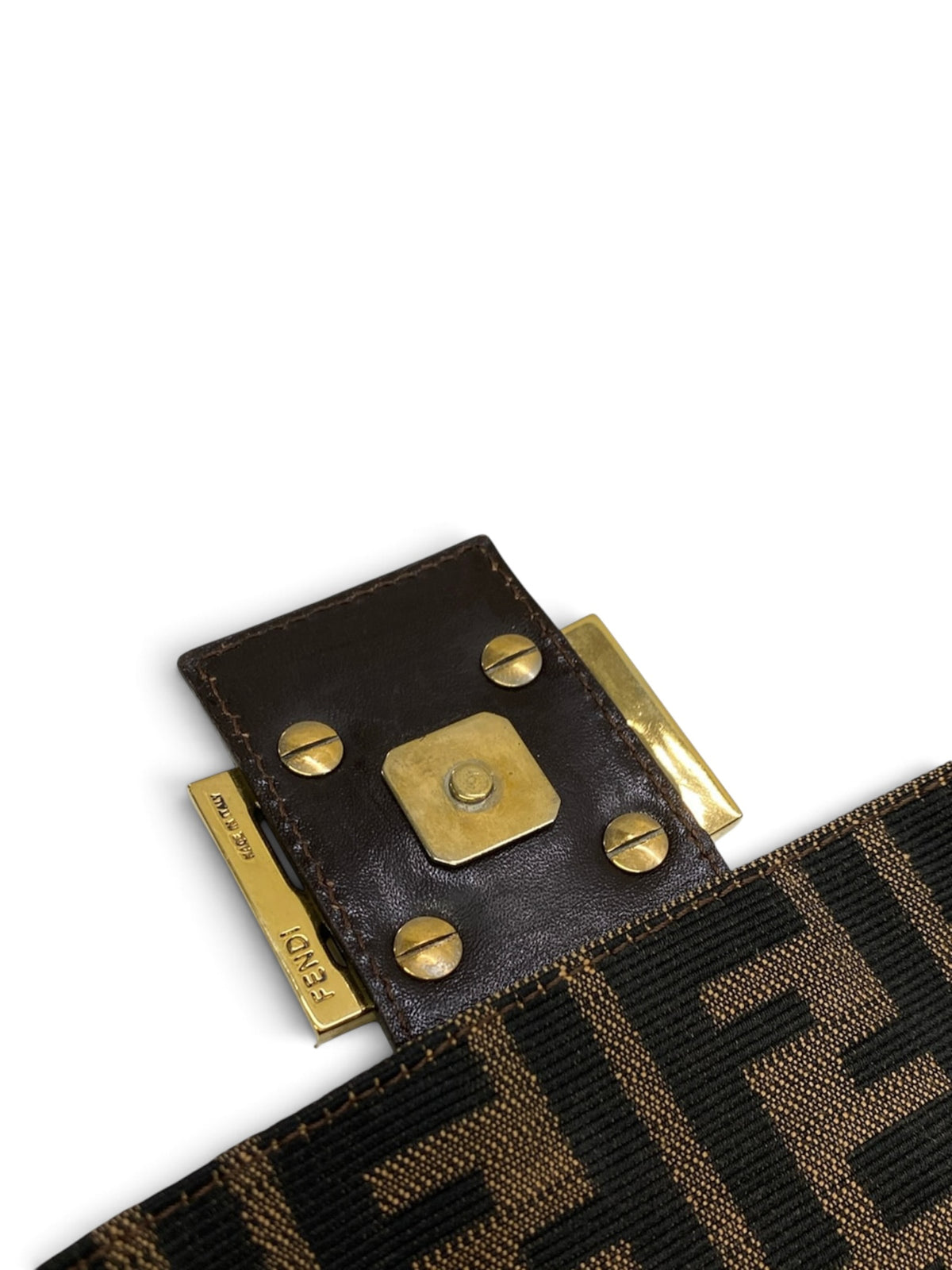 Fendi Vintage Zucca Baguette Gold Hardware