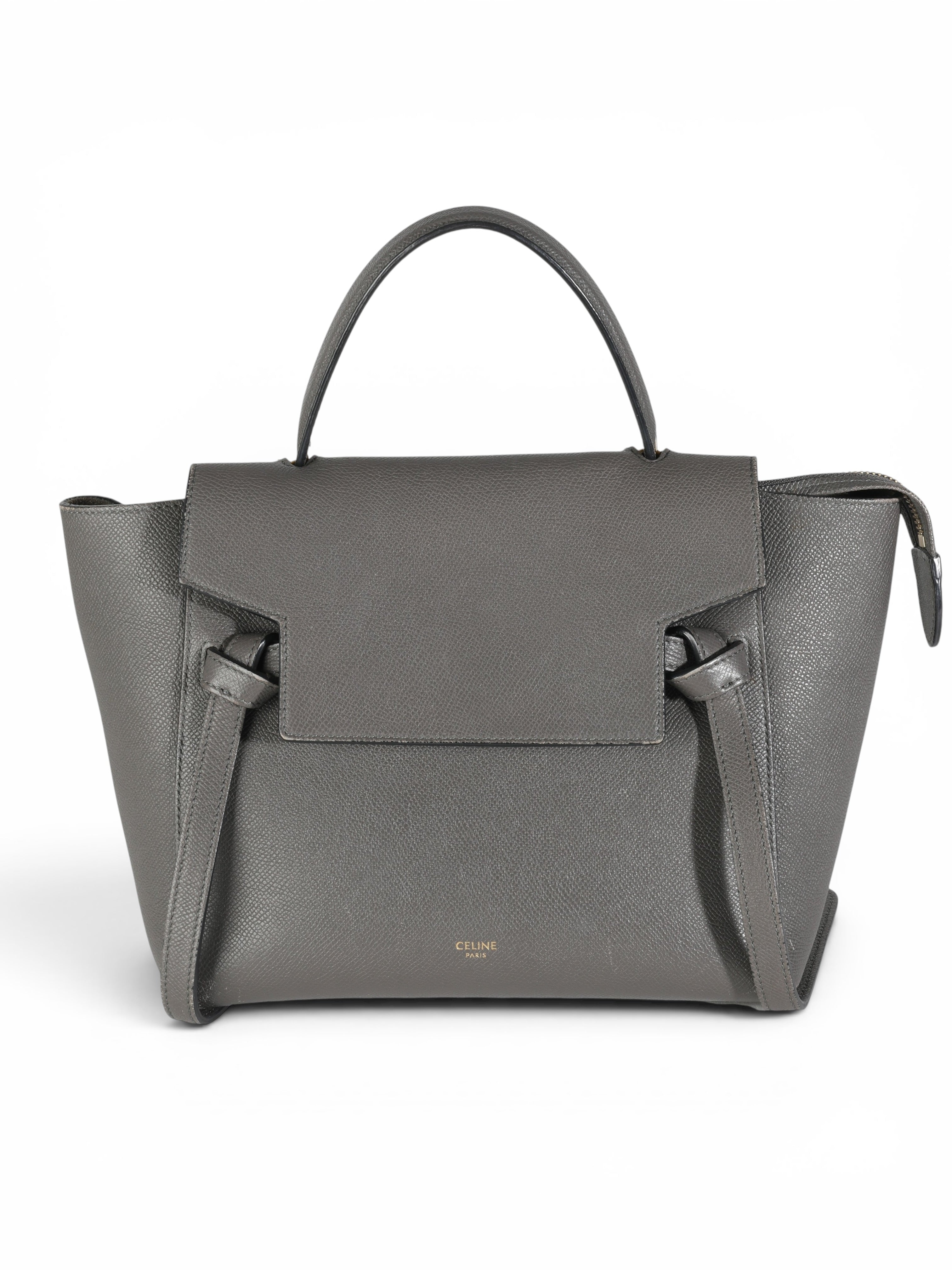 Celine Grey Leather Micro Belt Bag