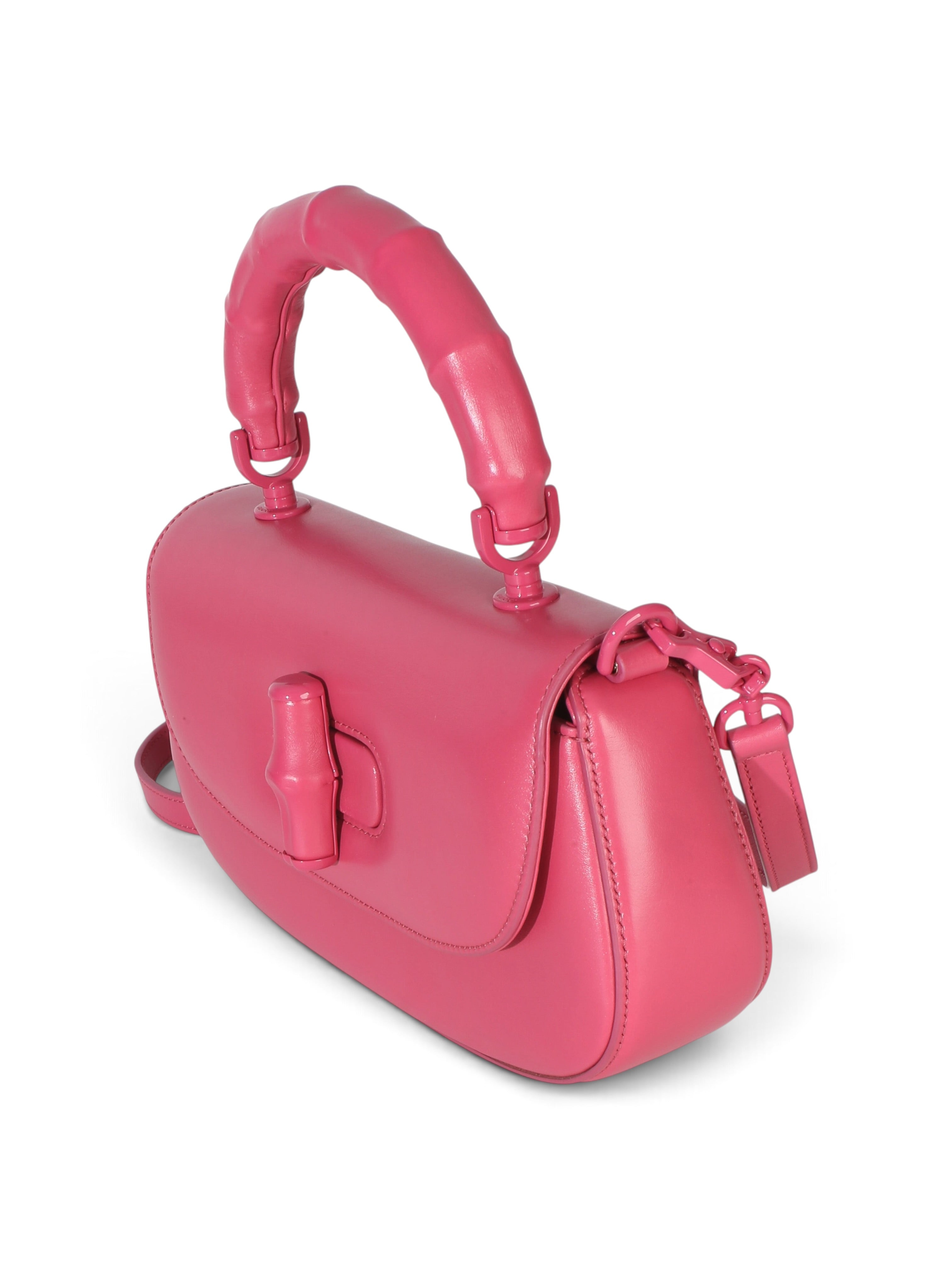 Gucci Pink Calfskin Medium Bamboo Diva Bag