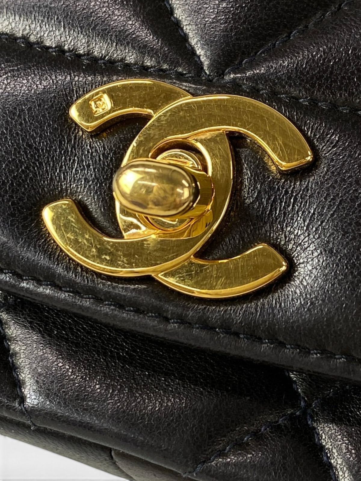 Chanel Vintage Black Lambskin Diana Flap Medium