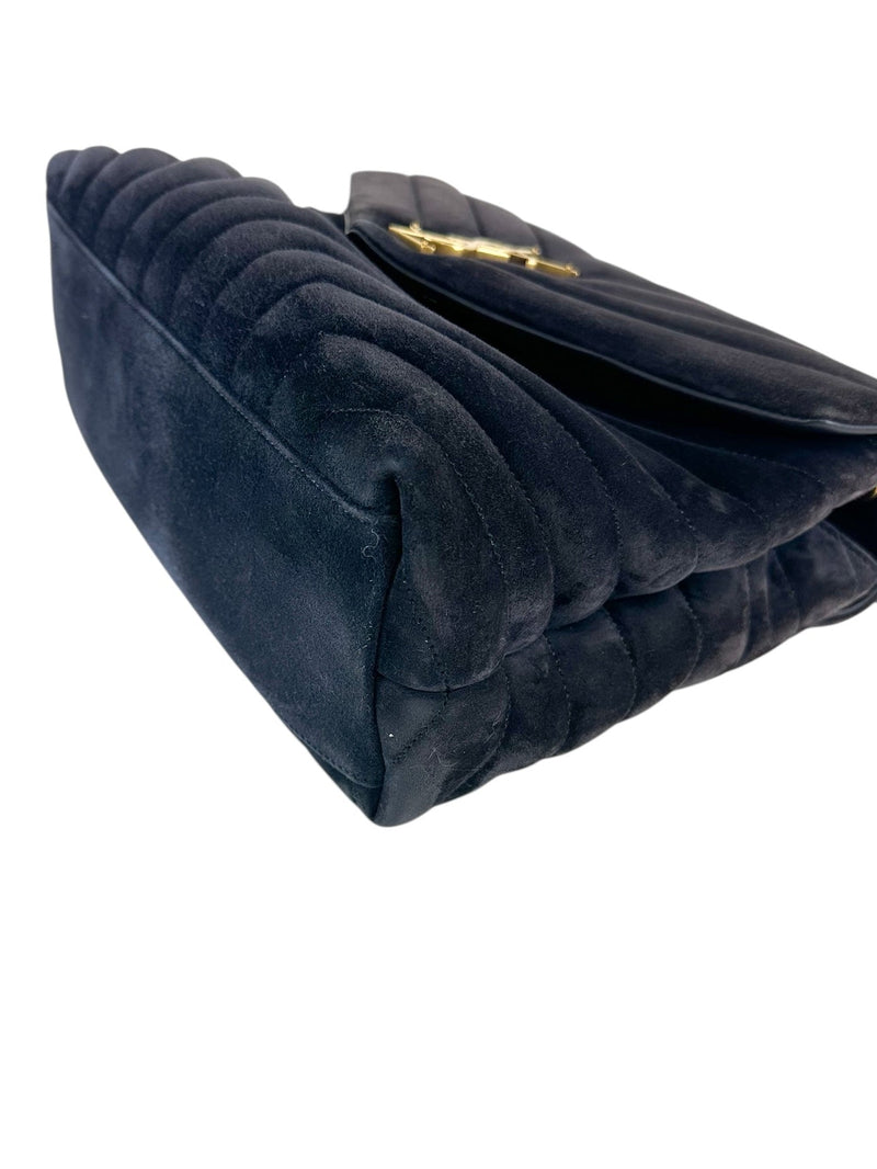 Saint Laurent Deep Purple Suede LouLou Medium Shoulder Bag
