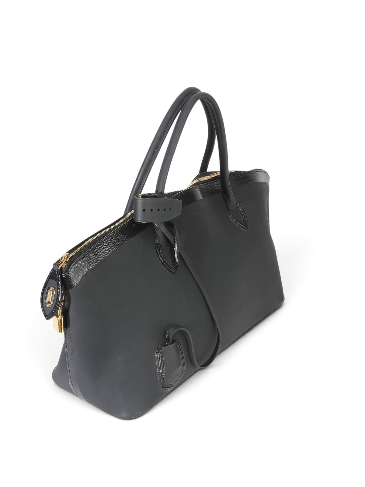 Louis Vuitton Black Leather Obsession Lockit East-West Bag