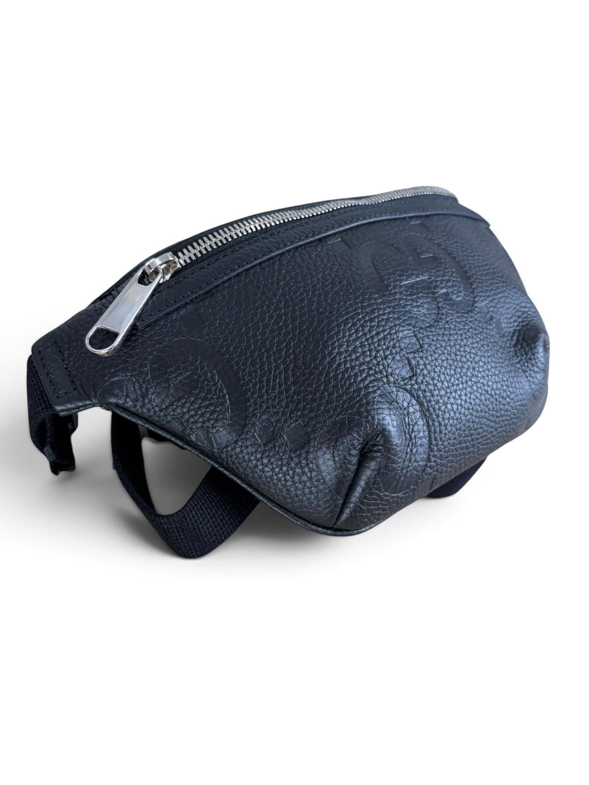 Gucci Black Piuma Jumbo GG Embossed Belt Bag