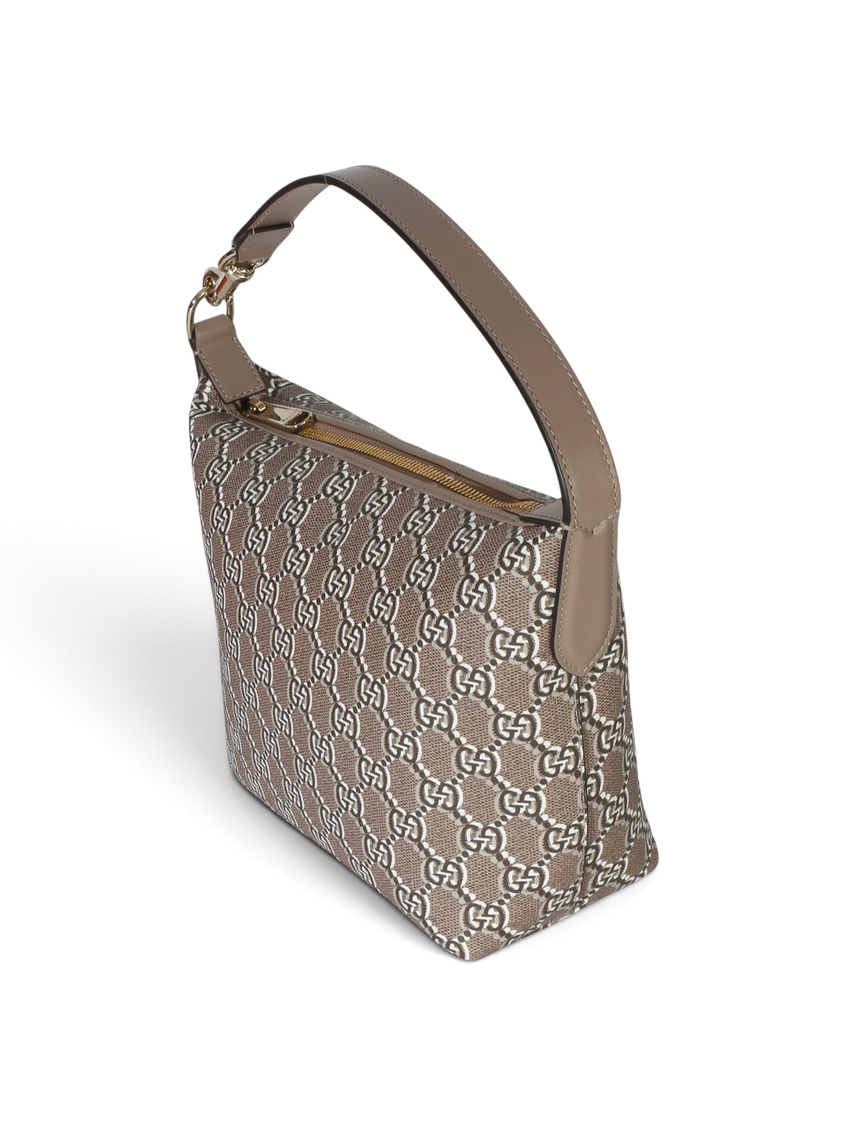 Gucci Taupe GG Shadow Monogram Canvas Super Mini Ophidia Hobo