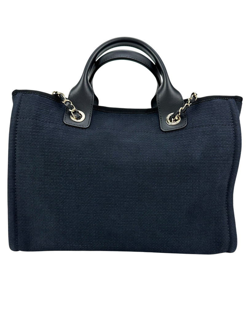 Chanel Black Denim Deauville Small Tote