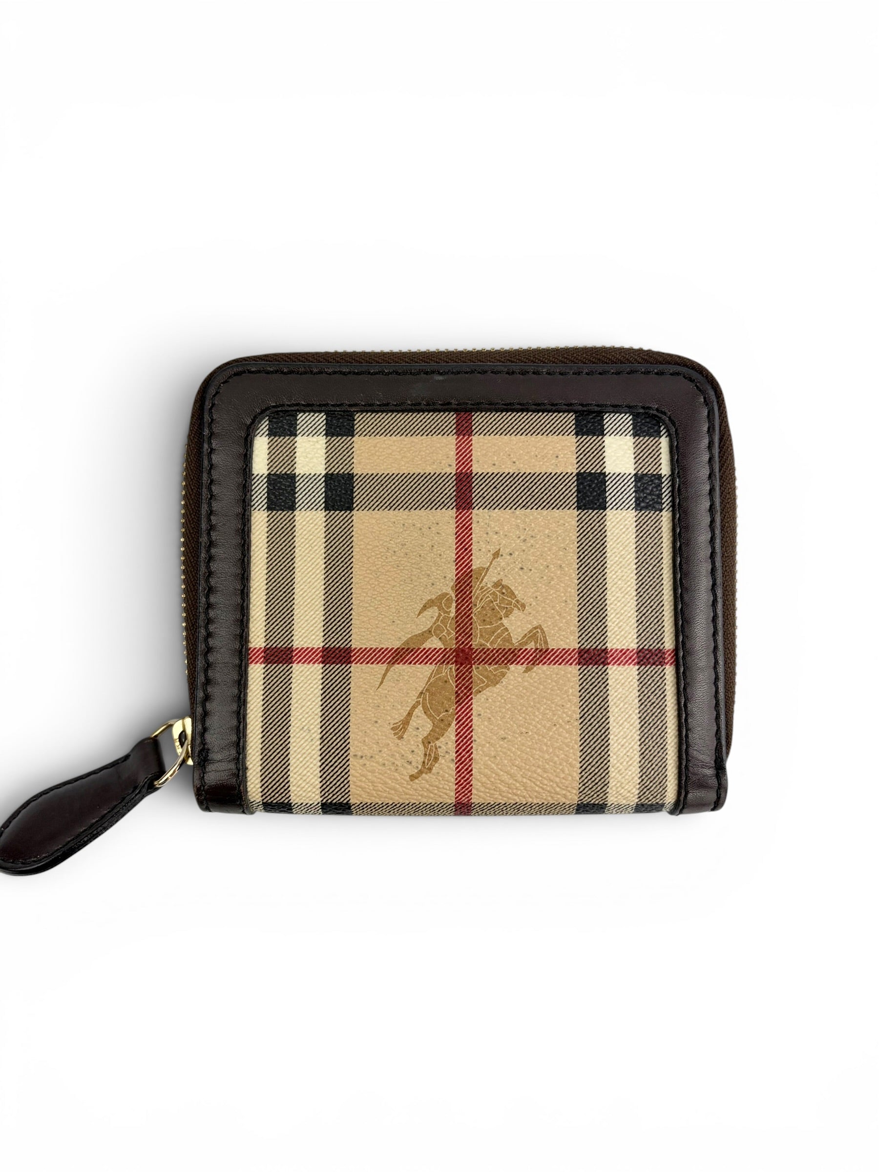 Burberry Check Tall Compact Zip Wallet