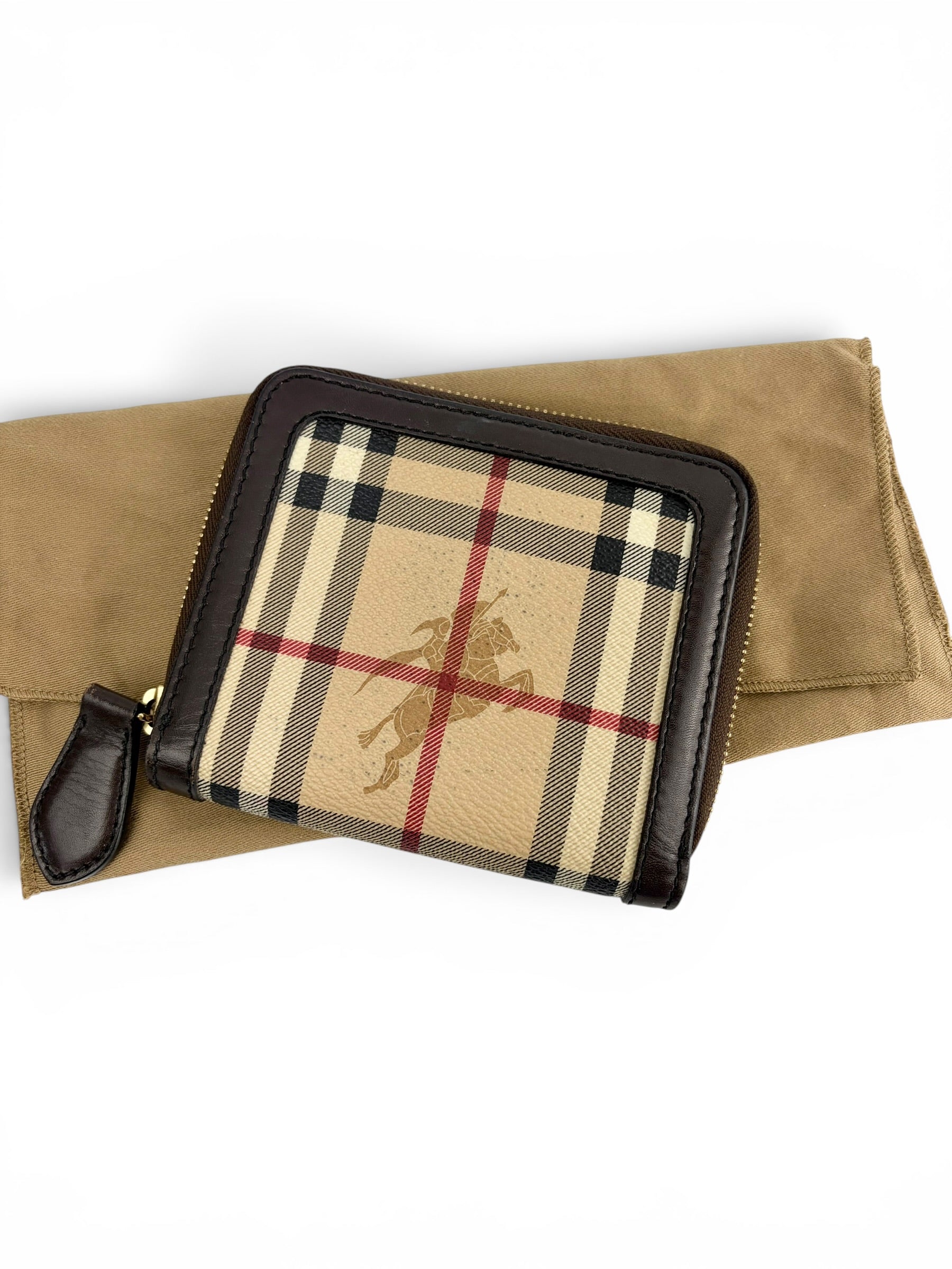Burberry Check Tall Compact Zip Wallet