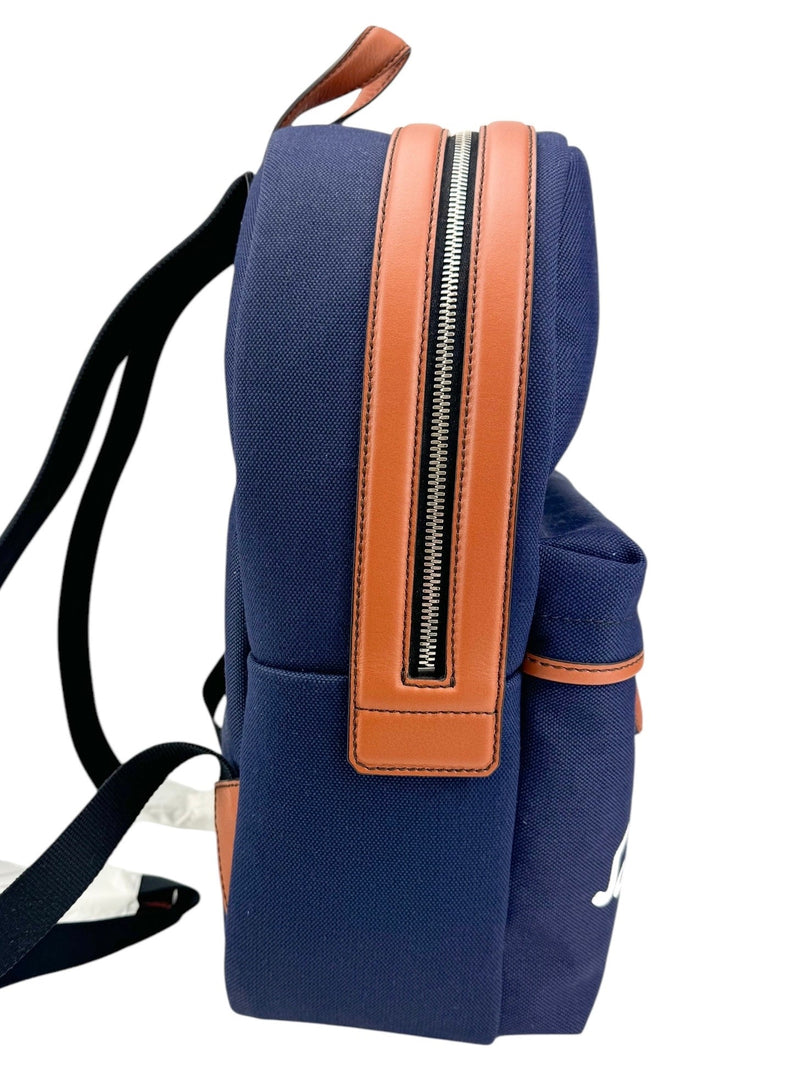 Ferragamo Navy Canvas Backpack