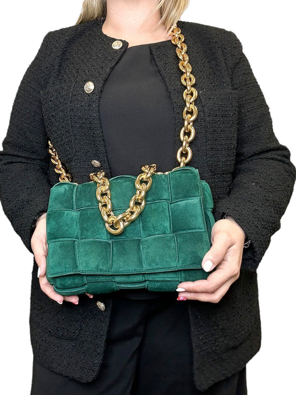 Bottega Veneta Dark Green Chain Cassette