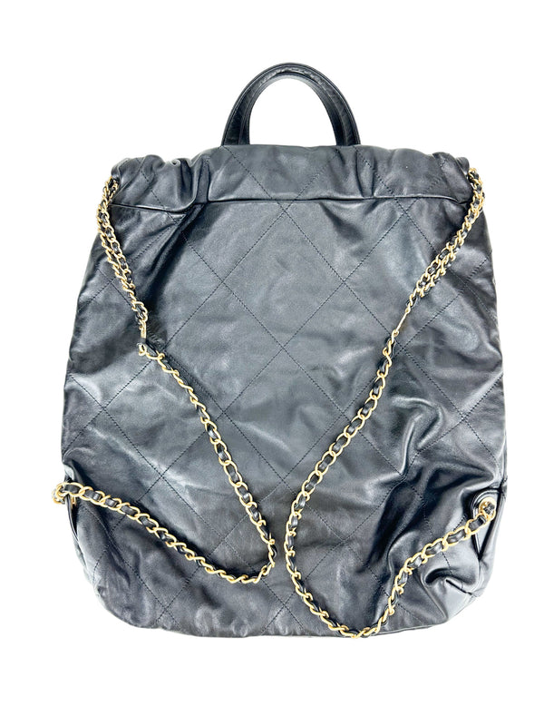 Chanel Black Quilted Lambskin 22 Backpack