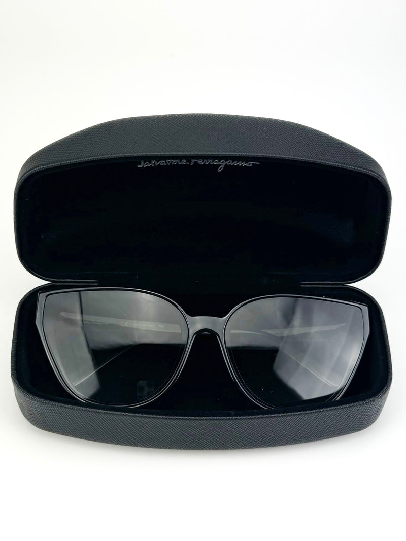 Ferragamo Black Cat Eye Sunglasses