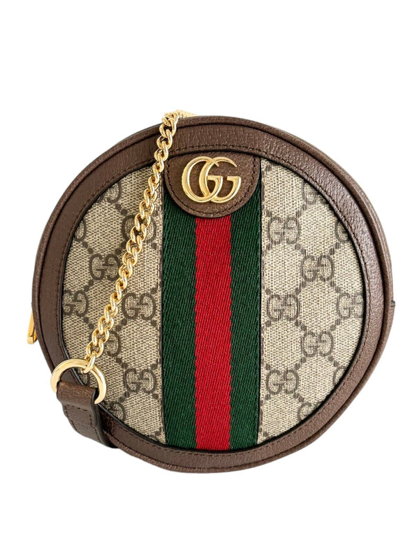 Gucci Mini Brown GG Monogram Supreme Round Ophidia Backpack (FULL SET)