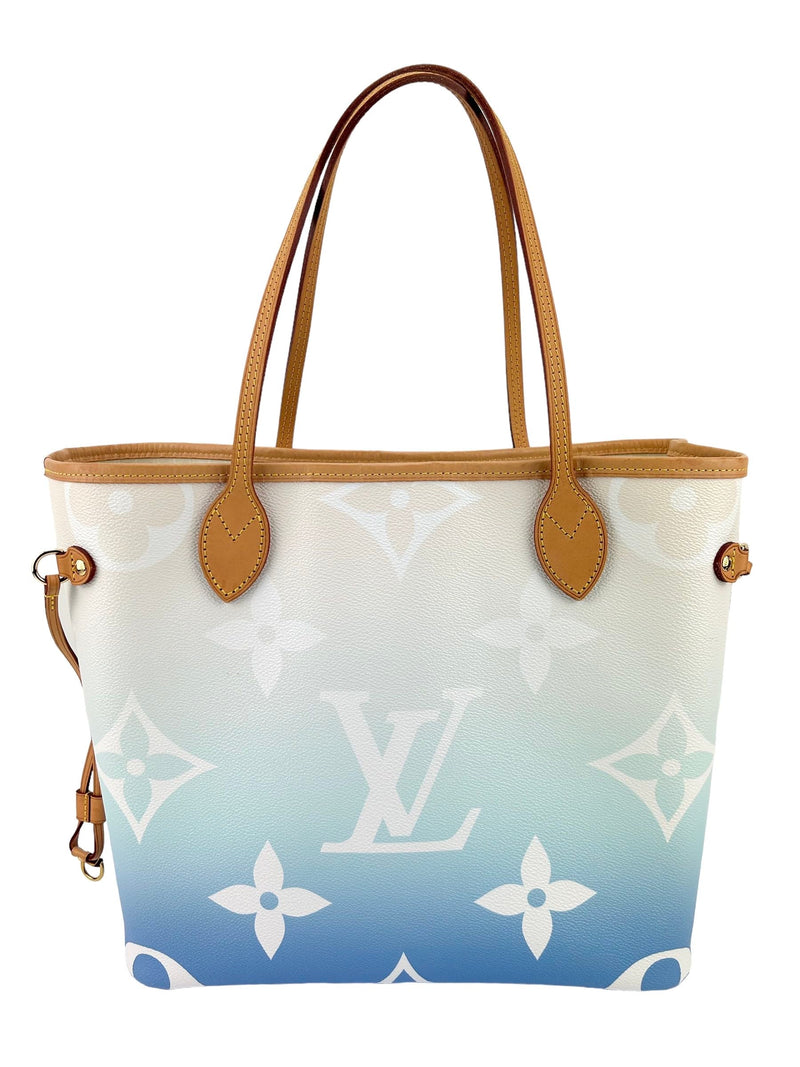 Louis Vuitton Blue Giant Monogram By the Pool Neverfull MM (FULL SET)