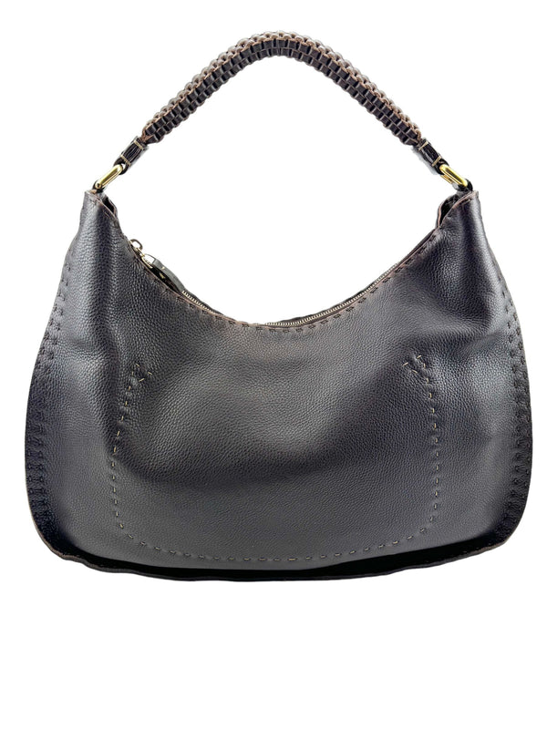 Fendi Brown Leather Selleria Shoulder Bag