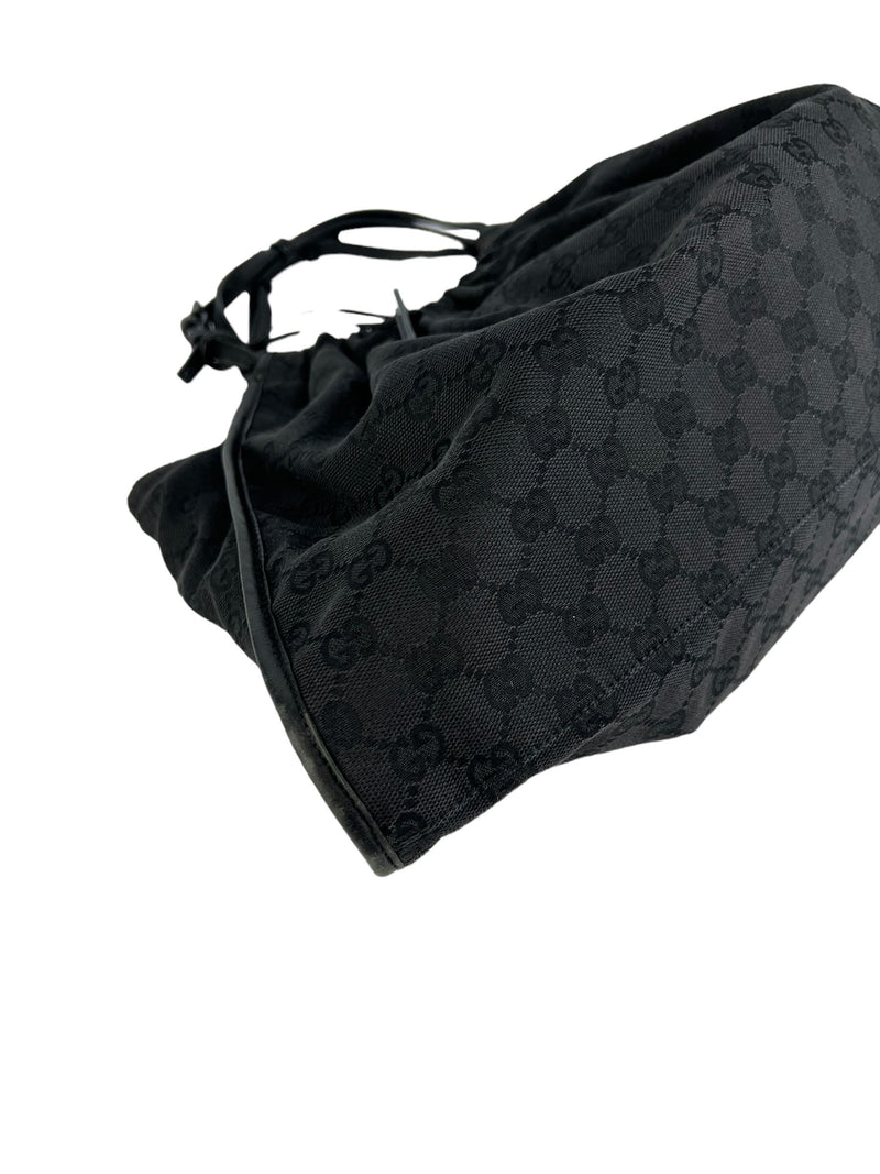 Gucci Black Vintage GG Canvas Hobo