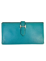 Hermès Blue Jean Epsom Bearn Classic Wallet (Full Set)