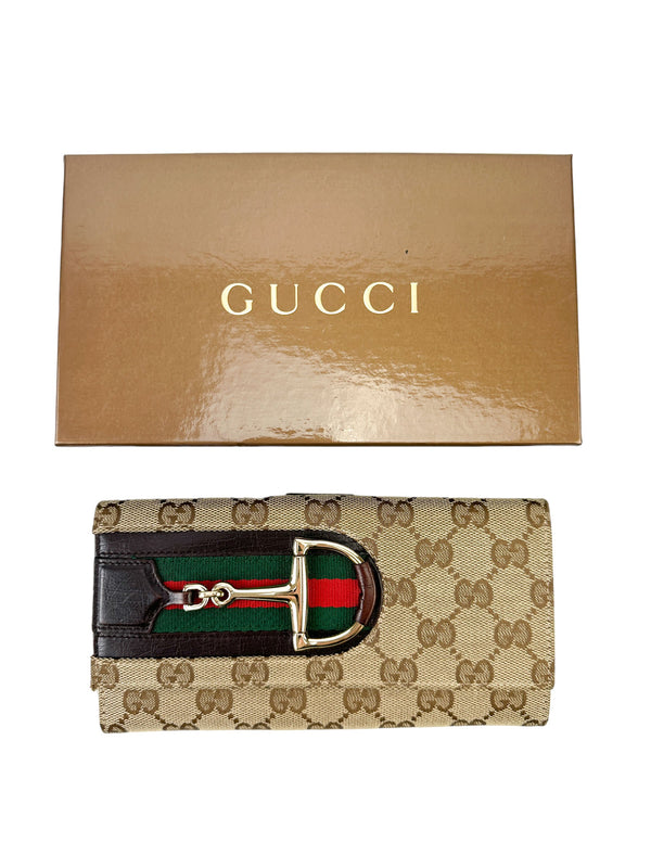 Gucci GG Canvas Horse bit Continental Wallet (Full Set)