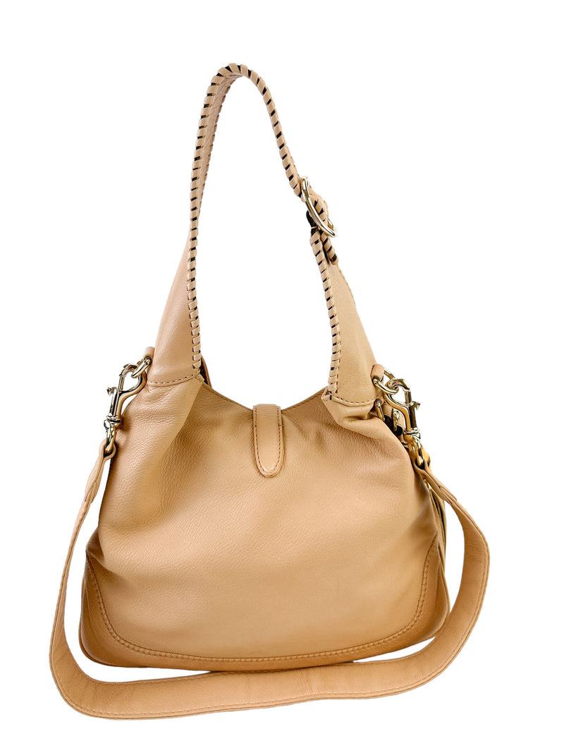 Gucci Beige Leather New Jackie 2 Way