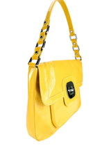 Longchamp Yellow Calfskin Gatsby Handbag