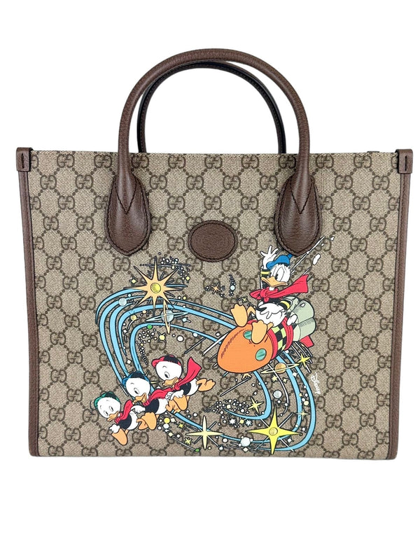 Gucci Brown Monogram Disney Donald Duck Tote