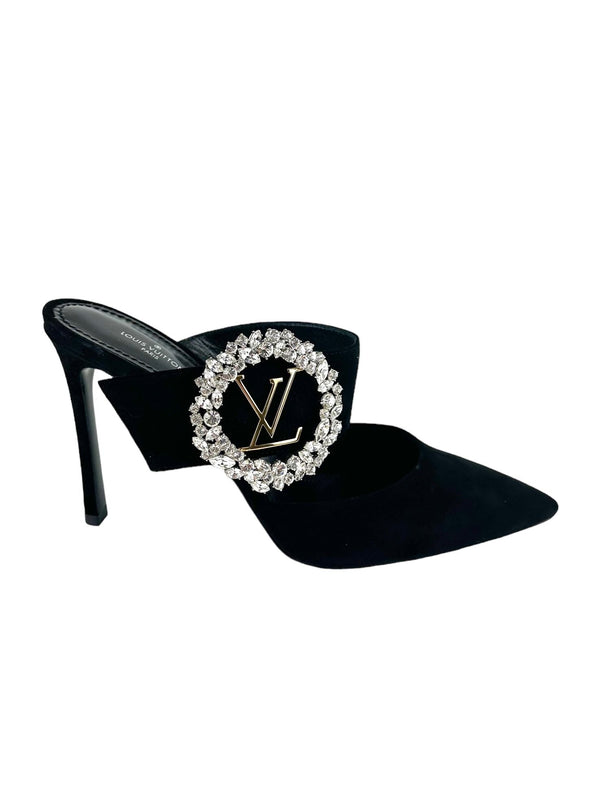 Louis Vuitton Black Madeleine Mule Pumps Size 37