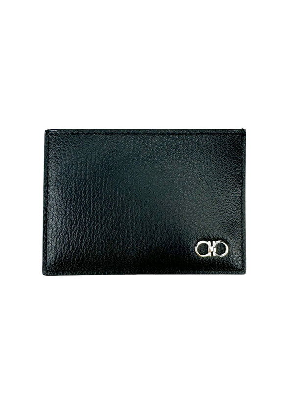 Ferragamo Black Leather Card Holder