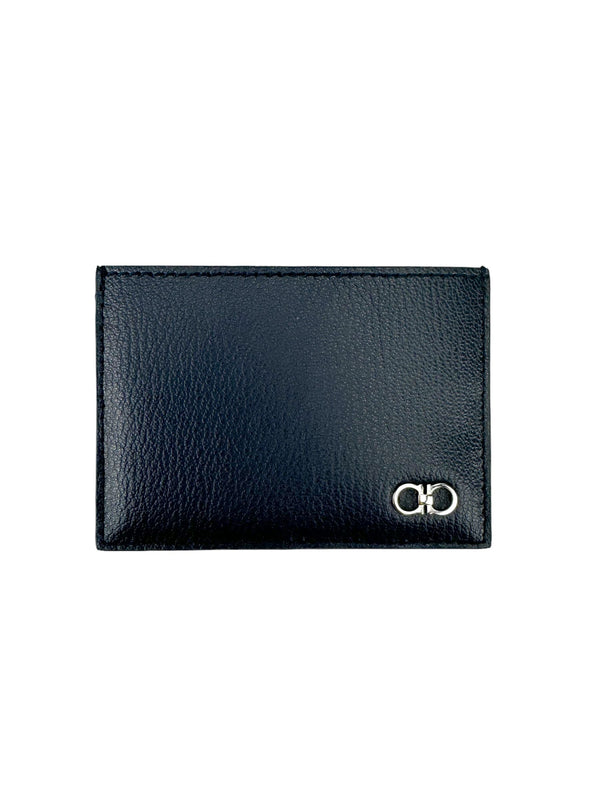 Ferragamo Navy Leather Card Holder