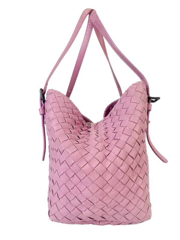 Bottega Veneta Pink Intrecciato Mini Cesta Bag
