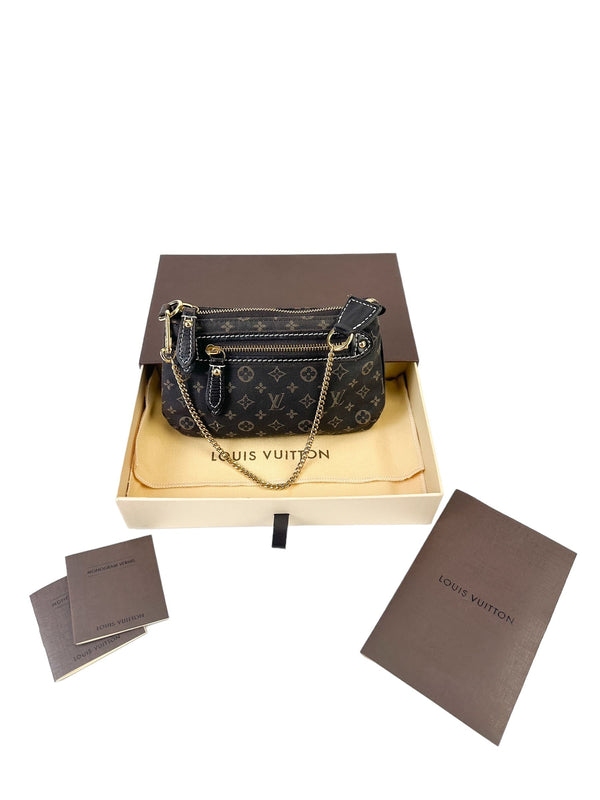 Louis Vuitton Monogram Ebene Mini Lin Pochette Bag (Full Set)