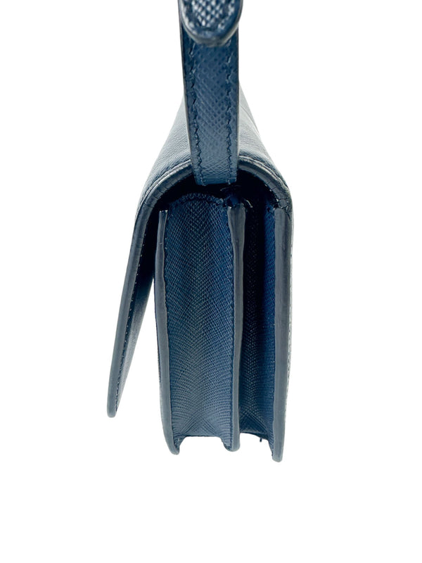 Prada Navy Saffiano Leather Flap Bag